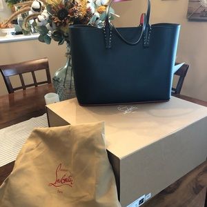 Cabata Calfskin Leather Tote-CHRISTIAN LOUBOUTIN